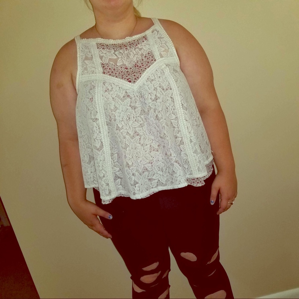 White Lace Tank Top